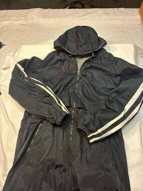 Speedo Men's Fleece-Lined Hooded Swim Parka Deck Jkt Bl Size M